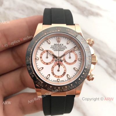 AR Factory SWISS ROLEX DAYTONA 4130 Watch Rose Gold White Face